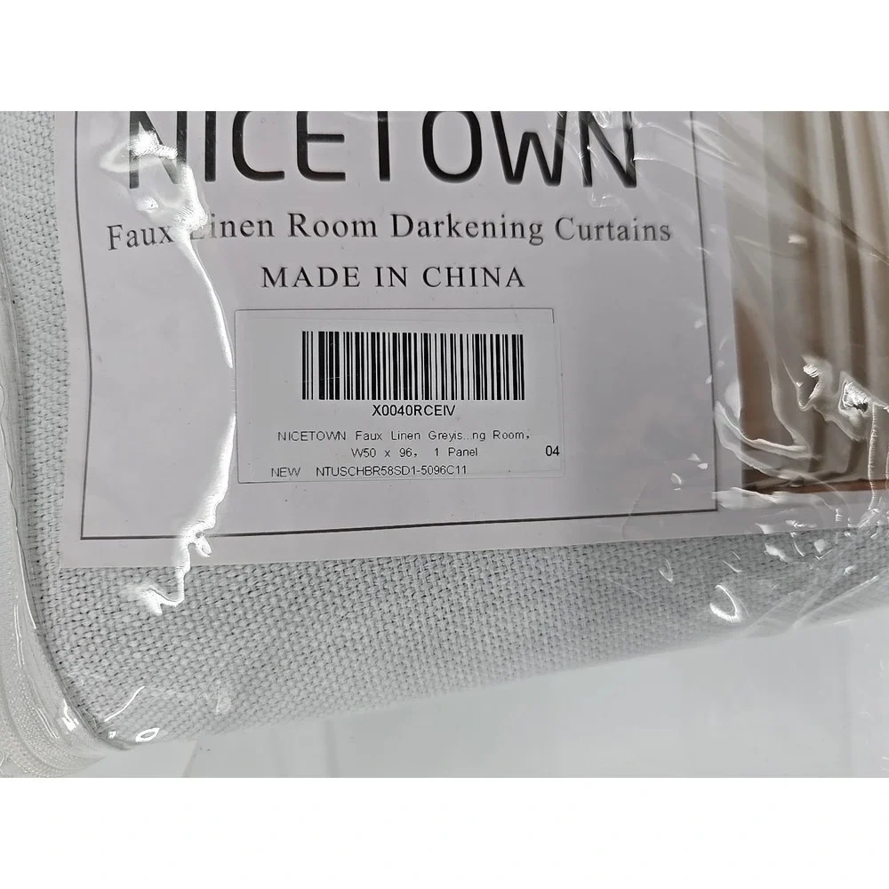 NICETOWN Faux Linen Room Darkening Curtains W50 x L96 Natural Tan‎
